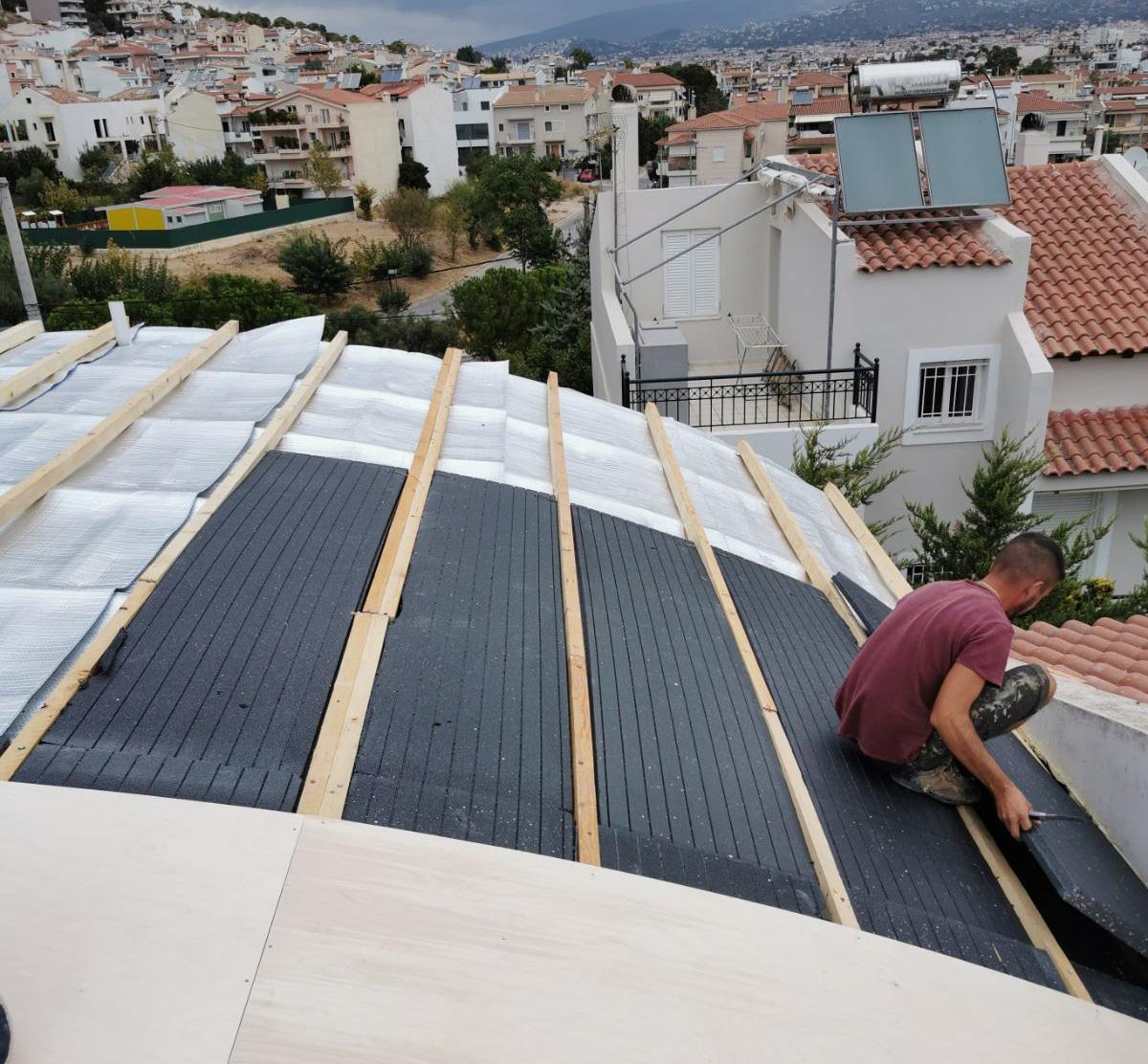 Κατασκευή κυκλικής στέγης